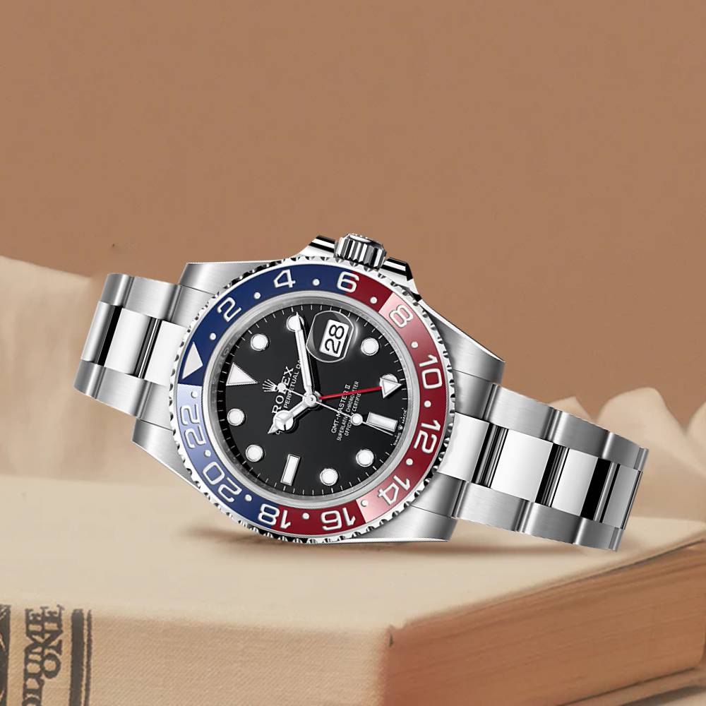 Rolex GMT-Master II "Pepsi" 40mm - Ref: 126710blro-0002 - Black Dial, Red & Blue Ceramic Bezel, Stainless Steel Oyster Bracelet Men's Watch