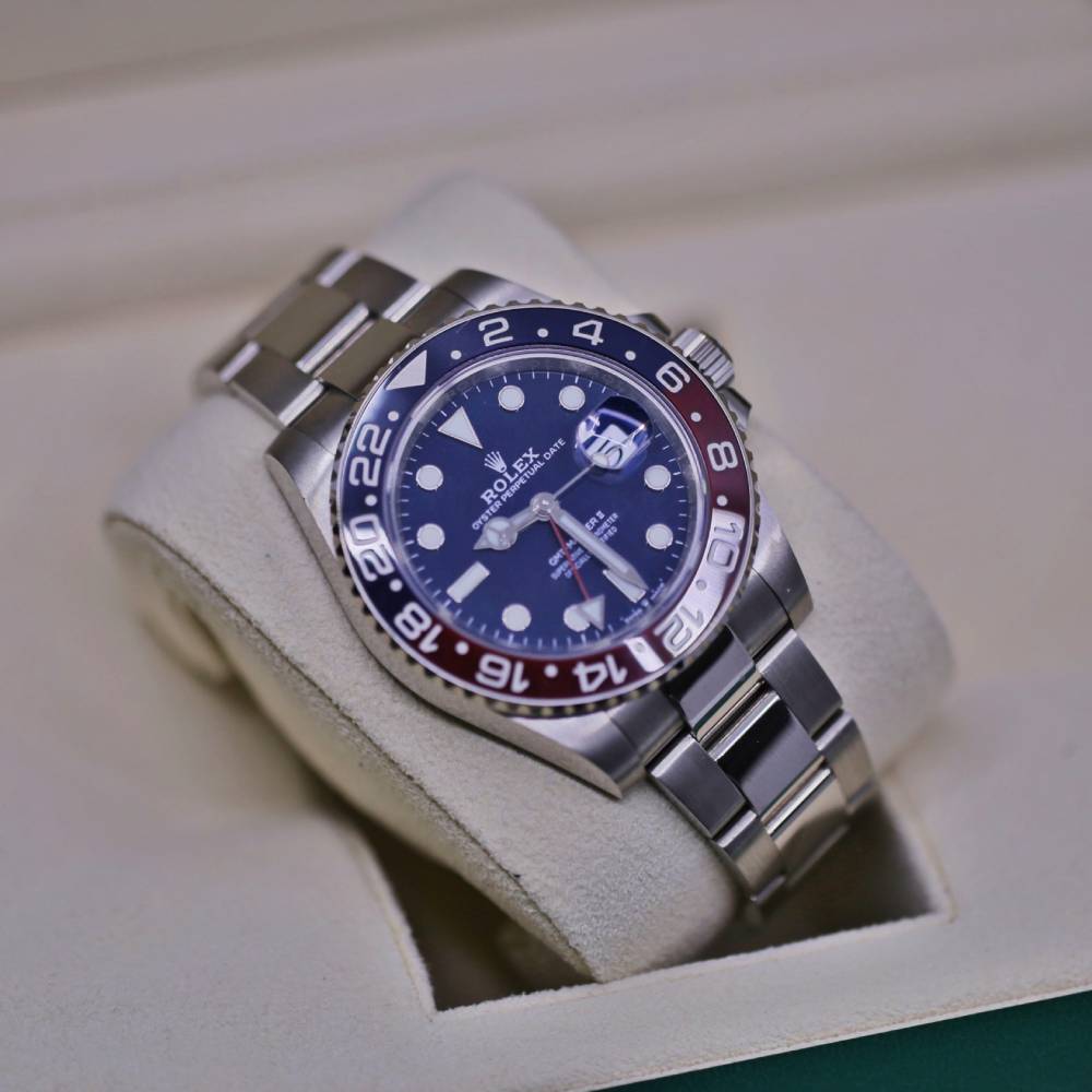 Rolex GMT-Master II "Pepsi" 40mm - Ref: 126719blro-0003 - Blue Dial, Red & Blue Ceramic Bezel, 18K White Gold Oyster Bracelet Men's Watch