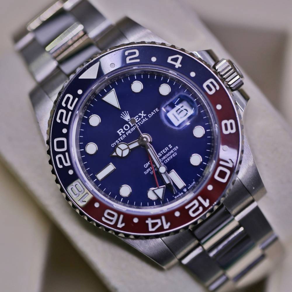 Rolex GMT-Master II "Pepsi" 40mm - Ref: 126719blro-0003 - Blue Dial, Red & Blue Ceramic Bezel, 18K White Gold Oyster Bracelet Men's Watch