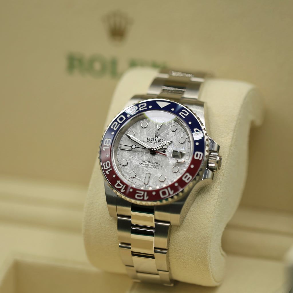 Rolex GMT-Master II Pepsi 126719BLRO-0002, 18k White Gold, Meteorite Dial