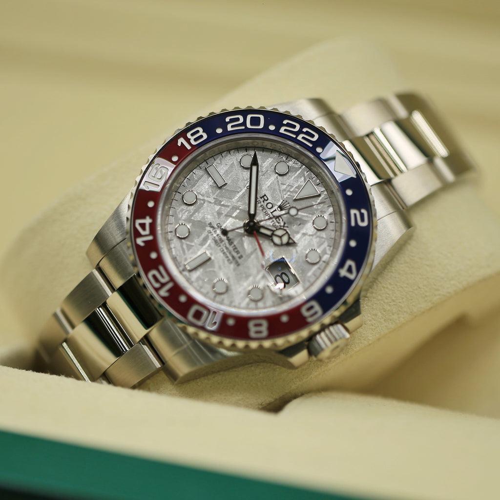 Rolex GMT-Master II Pepsi 126719BLRO-0002, 18k White Gold, Meteorite Dial