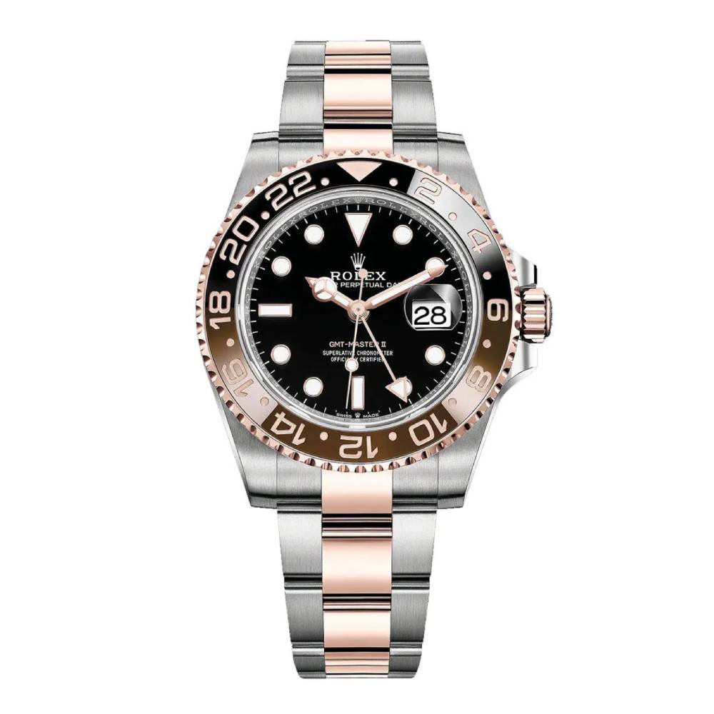 Rolex GMT-Master II "Rootbeer" 40mm - Ref: 126711chnr-0002 - Black Dial, Brown & Black Ceramic Bezel, Two Tone Stainless Steel & 18K Rose Gold Oyster Bracelet Men's Watch