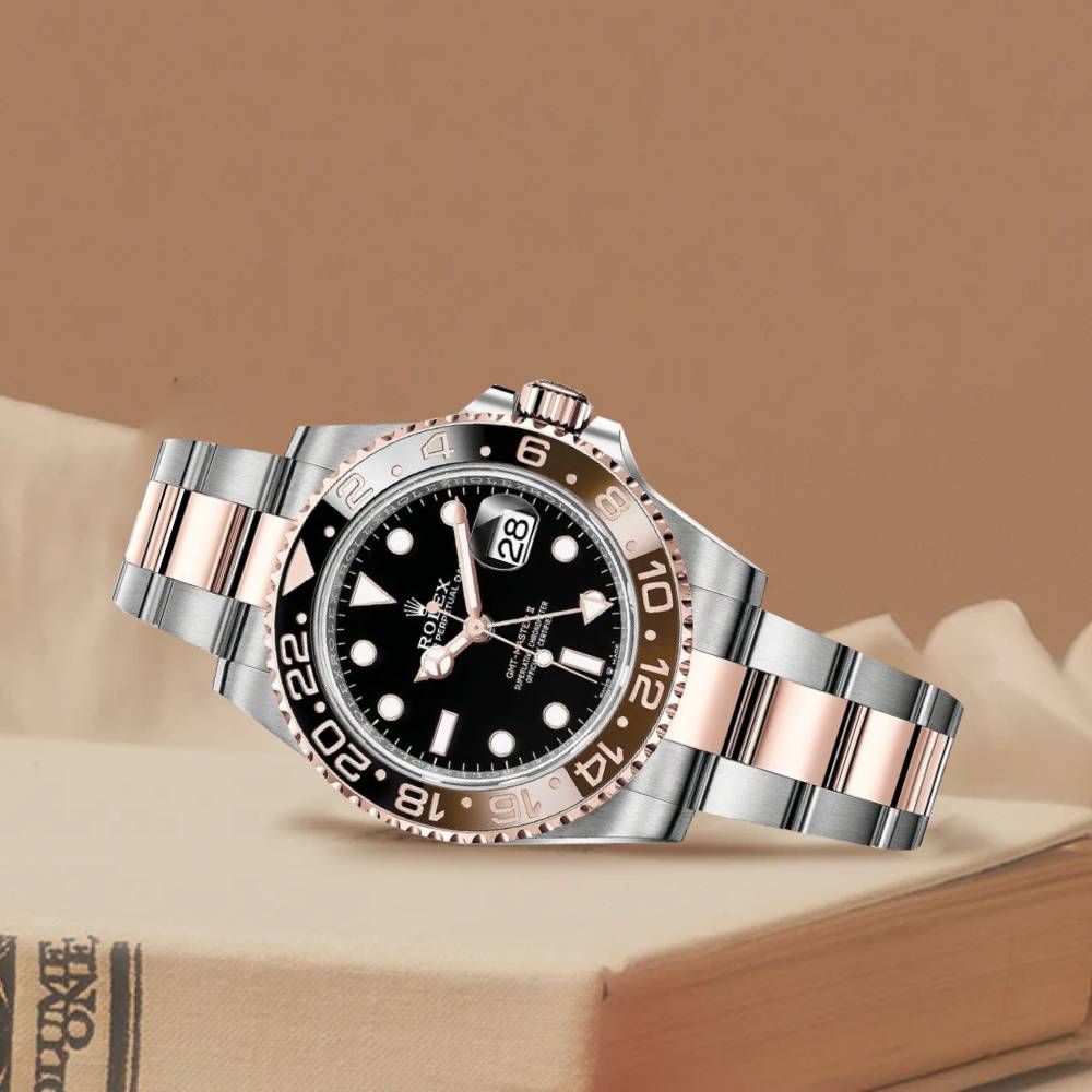 Rolex GMT-Master II "Rootbeer" 40mm - Ref: 126711chnr-0002 - Black Dial, Brown & Black Ceramic Bezel, Two Tone Stainless Steel & 18K Rose Gold Oyster Bracelet Men's Watch