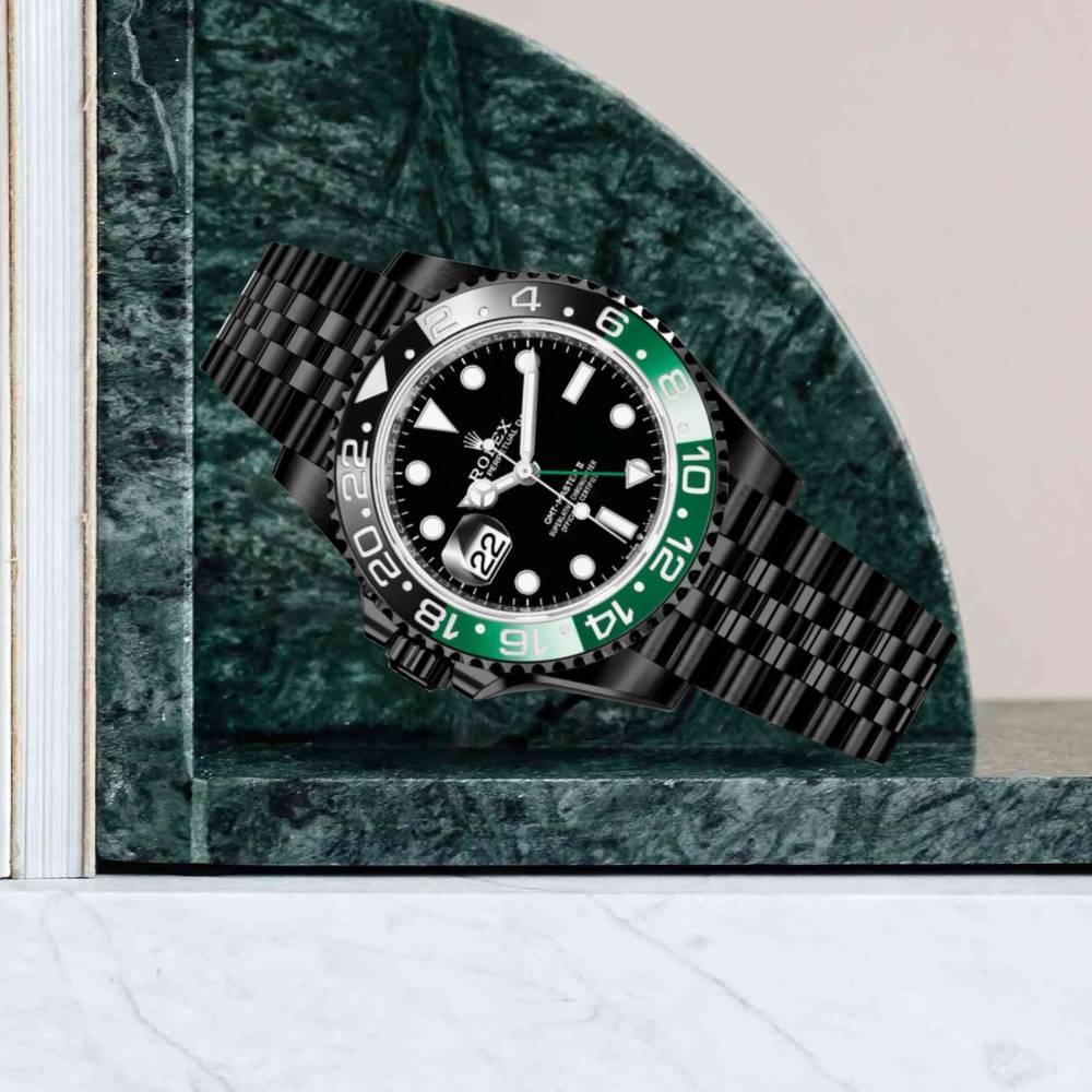 Rolex GMT-Master II "Sprite" 40mm - Ref: 126720VTNR - Black Dial, Green & Black Bezel, PVD Stainless Steel Jubilee Bracelet