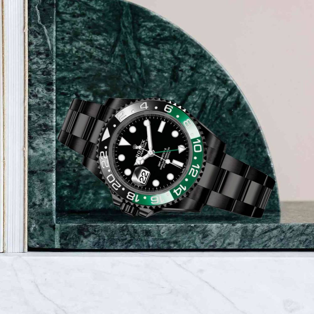 Rolex GMT-Master II "Sprite" 40mm - Ref: 126720VTNR - Black Dial, Green & Black Bezel, PVD Stainless Steel Oyster Bracelet