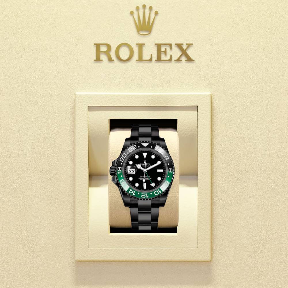 Rolex GMT-Master II "Sprite" 40mm - Ref: 126720VTNR - Black Dial, Green & Black Bezel, PVD Stainless Steel Oyster Bracelet