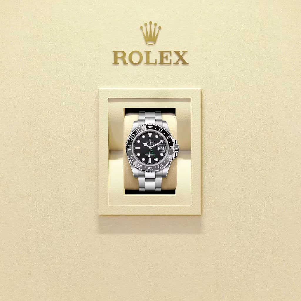 Rolex GMT-Master ll 40 mm | Stainless Steel Oyster Bracelet | Black dial Ceramic bezel | Men's Watch 126710GRNR-0004