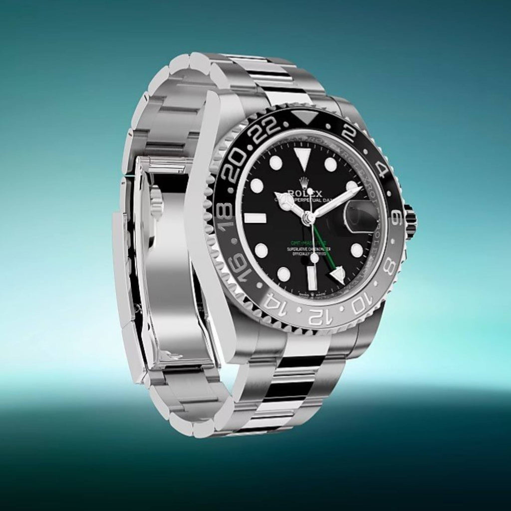 Rolex GMT-Master ll 40 mm | Stainless Steel Oyster Bracelet | Black dial Ceramic bezel | Men's Watch 126710GRNR-0004