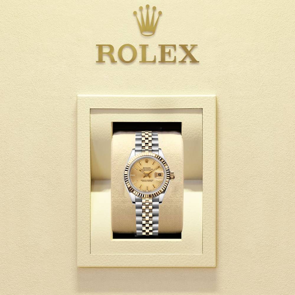 Rolex Lady Datejust 26mm - Ref: 79173 - Champagne Tapestry Dial, Two Tone Stainless Steel & 18K Yellow Gold Jubilee Bracelet Women's Watch