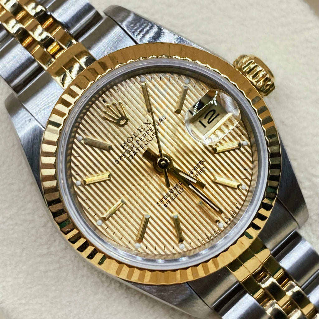 Rolex Lady-Datejust 26mm | Two-Tone Stainless Steel and 18k Yellow Gold Jubilee bracelet | Champagne dial 18k Yellow Gold bezel | Ladies Watch 69173