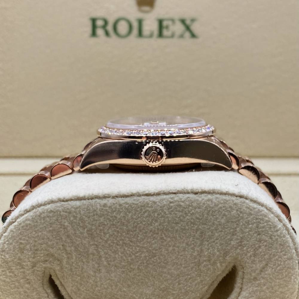 Rolex Lady-Datejust 28mm - Ref: 279135rbr-0003 - Sundust Diamond Dial, 18K Rose Gold Presidential Bracelet Women's Watch