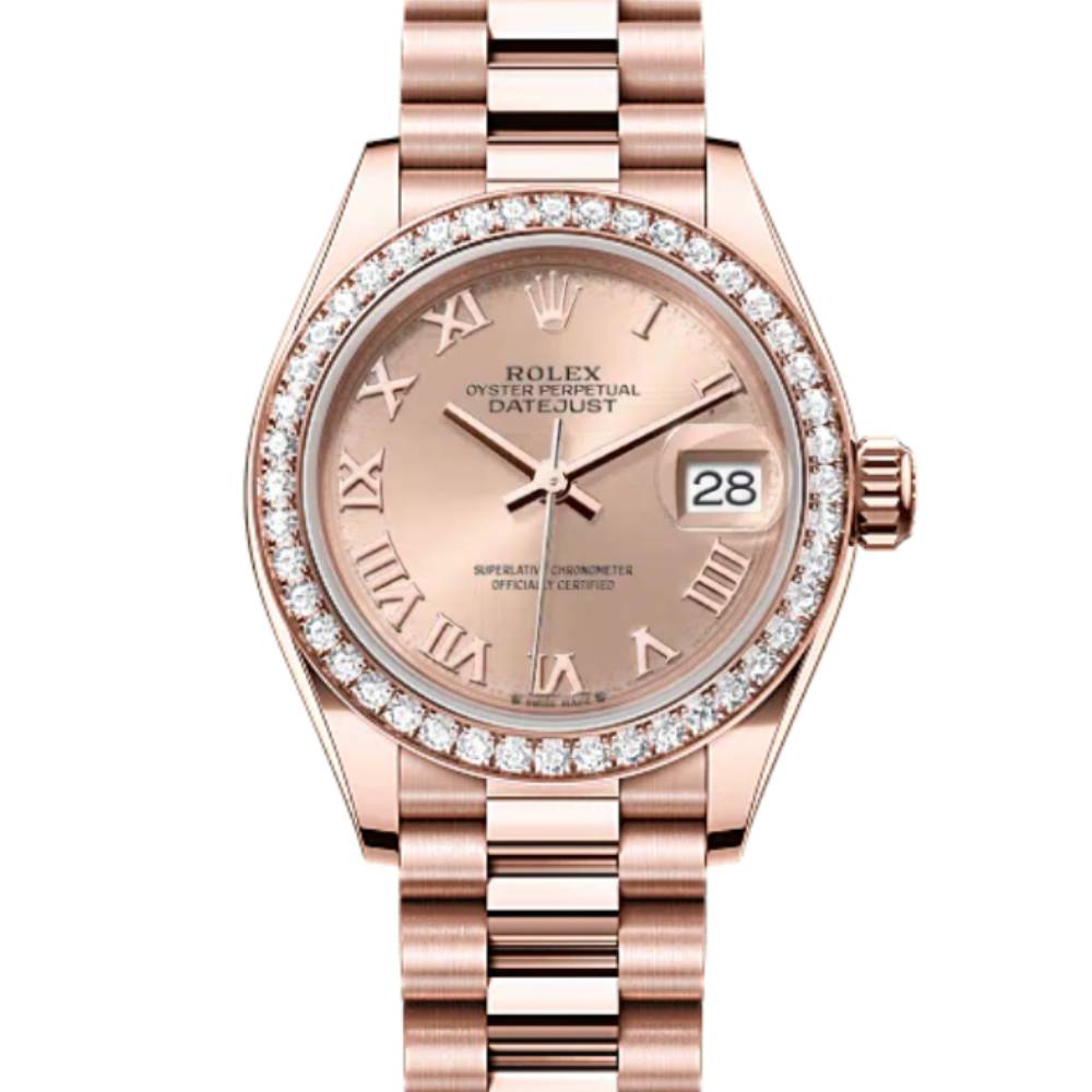 Rolex Lady Datejust 28mm - Ref: 279135rbr rsrp - Rose Dial, 18K Rose Gold Oyster Bracelet Women's Watch