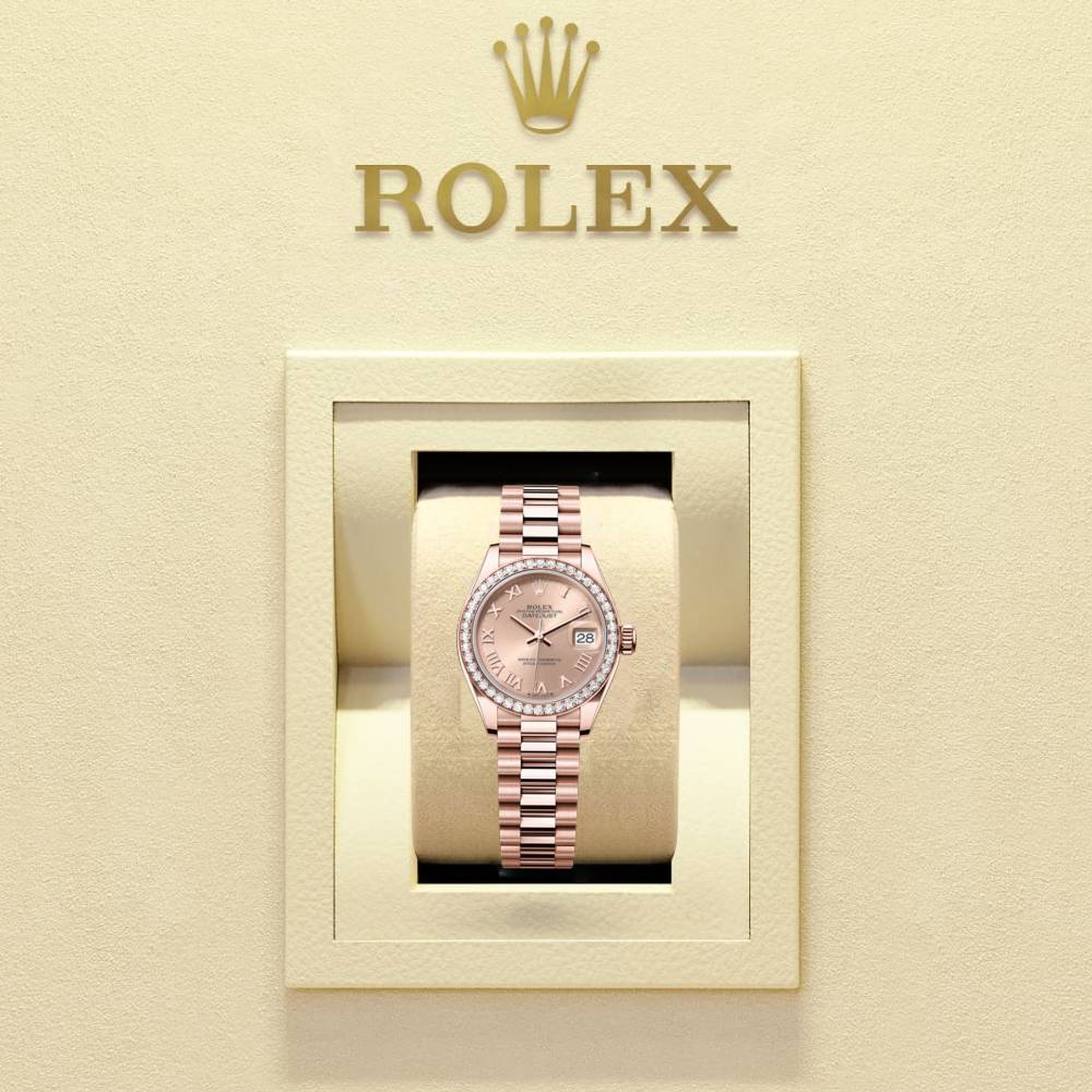 Rolex Lady Datejust 28mm - Ref: 279135rbr rsrp - Rose Dial, 18K Rose Gold Oyster Bracelet Women's Watch