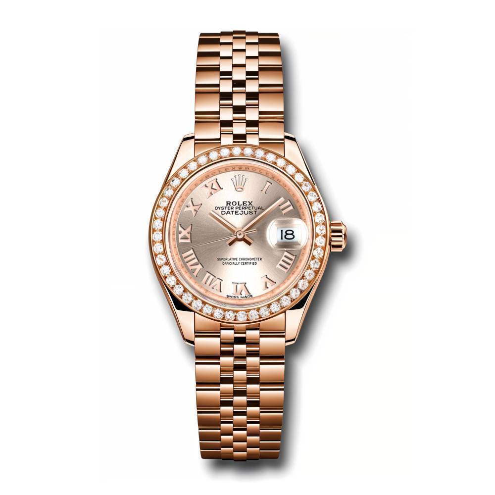 Rolex Lady Datejust 28mm - Ref: 279135rbr srj - Sundust Dial, 18K Rose Gold Jubilee Bracelet Women's Watch