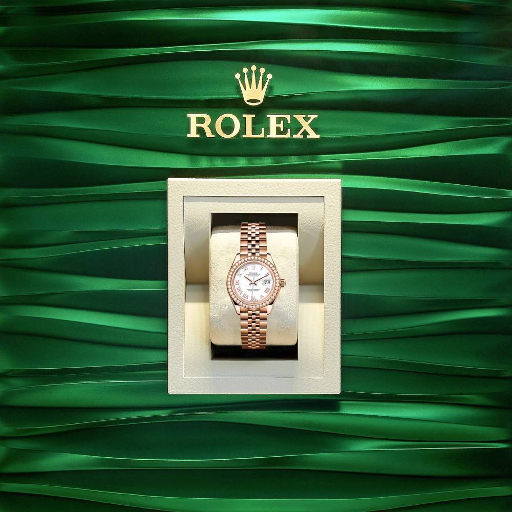 Rolex Lady Datejust 28mm - Ref: 279135rbr wrj - White Dial, 18K Rose Gold Jubilee Bracelet Women's Watch