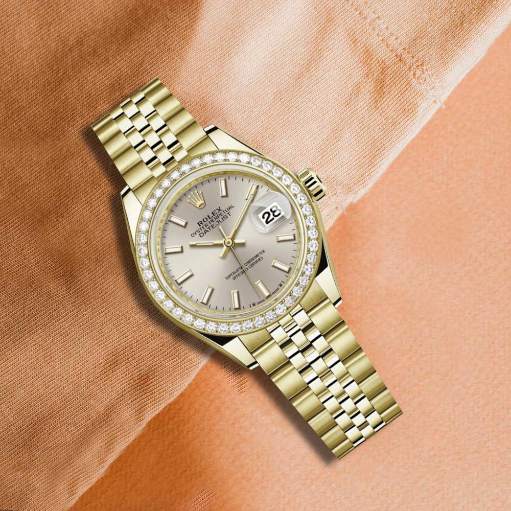 Rolex Lady Datejust 28mm - Ref: 279138rbr-0012 - Silver Dial, 18K Yellow Gold Jubilee Bracelet Women's Watch