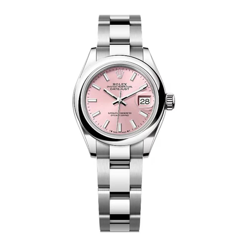 Rolex Lady-Datejust 28mm - Ref: 279160-0002 - Pink Stick Dial, Stainless Steel Oyster Bracelet Women's Watch