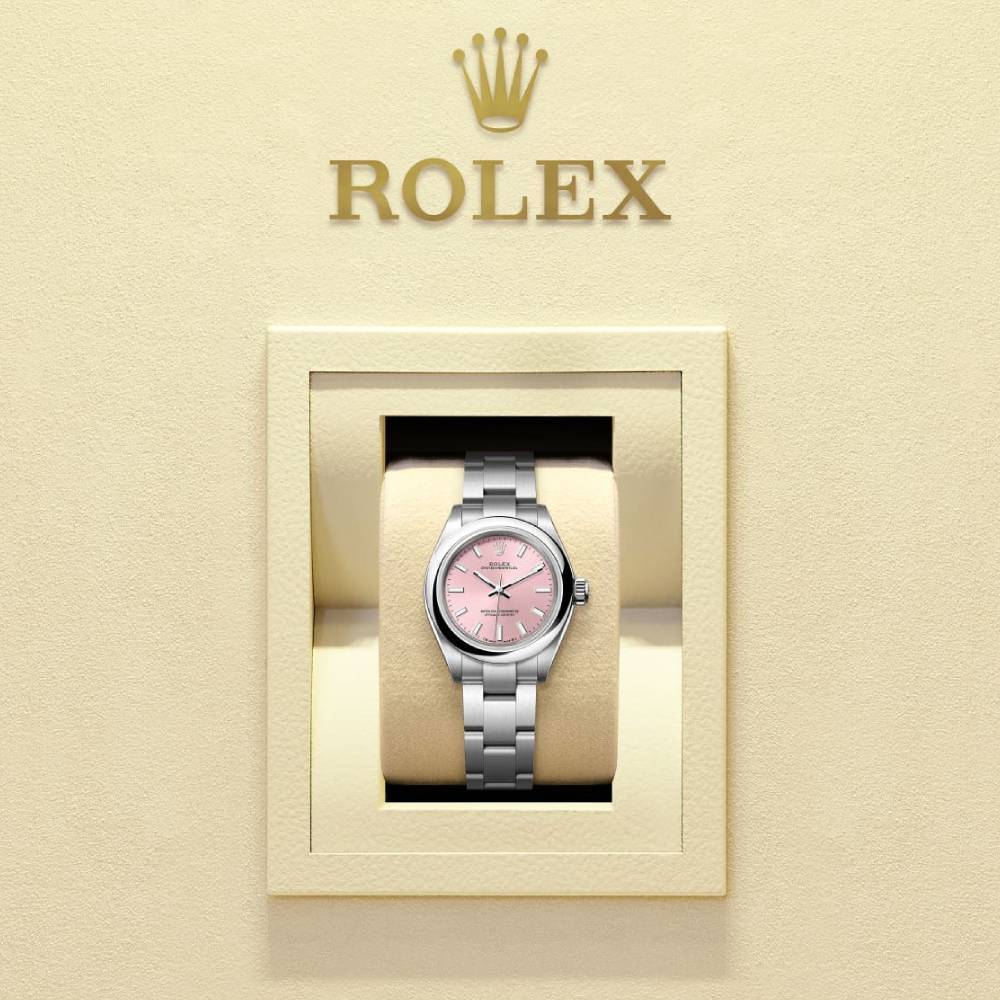 Rolex Lady-Datejust 28mm - Ref: 279160-0002 - Pink Stick Dial, Stainless Steel Oyster Bracelet Women's Watch