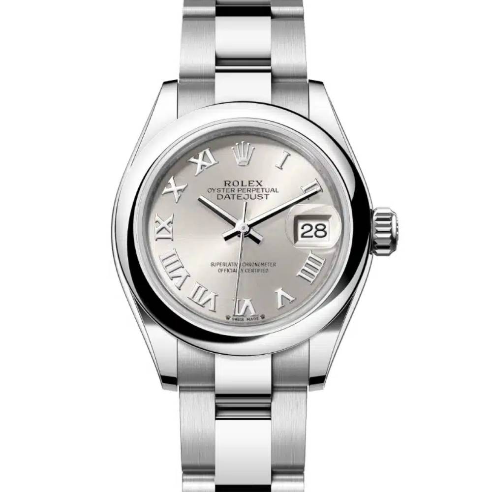 Rolex Lady-Datejust 28mm - Ref: 279160-0008 - Silver Roman Dial, Stainless Steel Oyster Bracelet Women's Watch