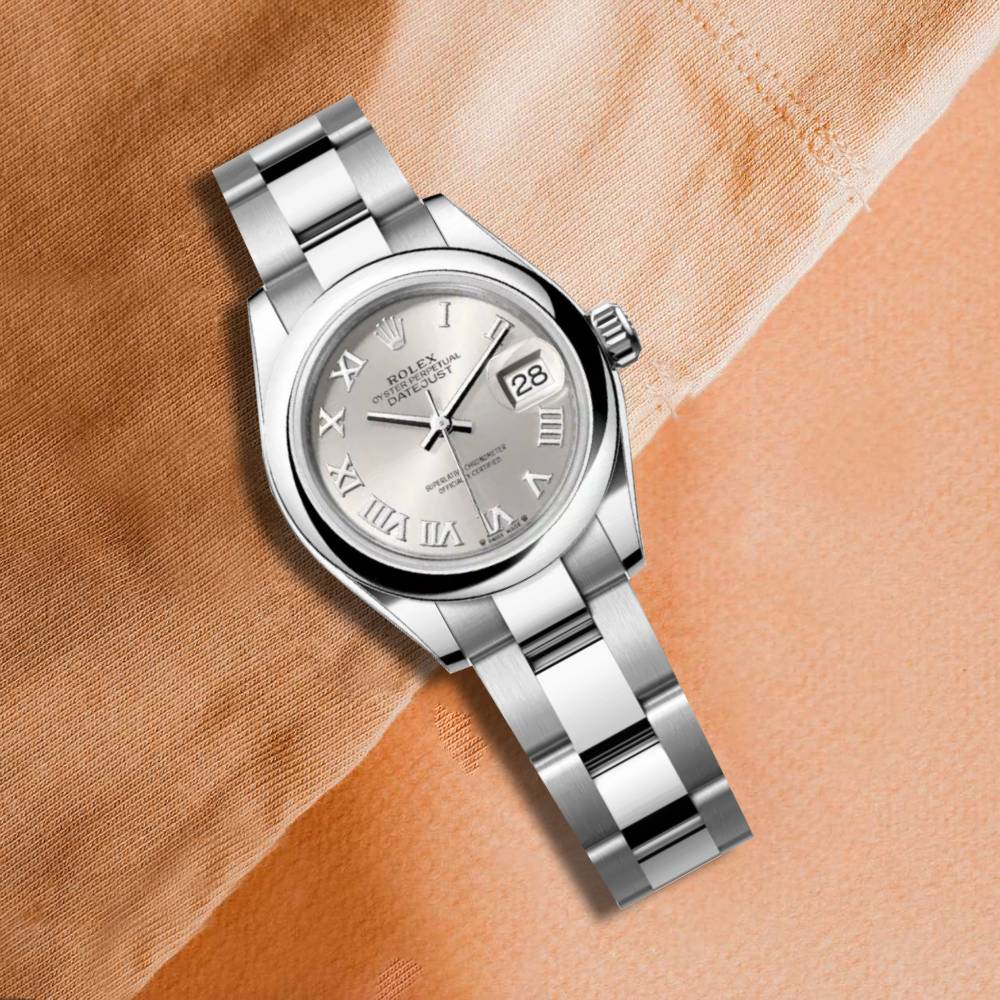 Rolex Lady-Datejust 28mm - Ref: 279160-0008 - Silver Roman Dial, Stainless Steel Oyster Bracelet Women's Watch