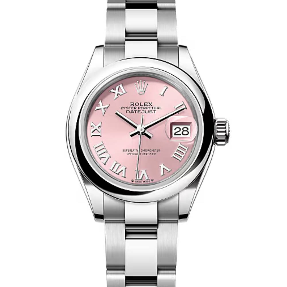 Rolex Lady-Datejust 28mm - Ref: 279160-0014 - Pink Roman Dial, Stainless Steel Oyster Bracelet Women's Watch