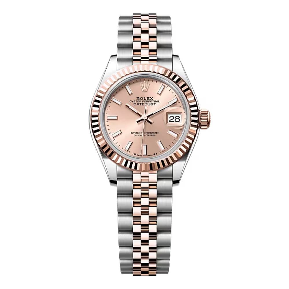 Rolex Lady-Datejust 28mm - Ref: 279171-0023 - Rose Stick Dial, Two Tone Stainless Steel & 18K Rose Gold Jubilee Bracelet Women's Watch