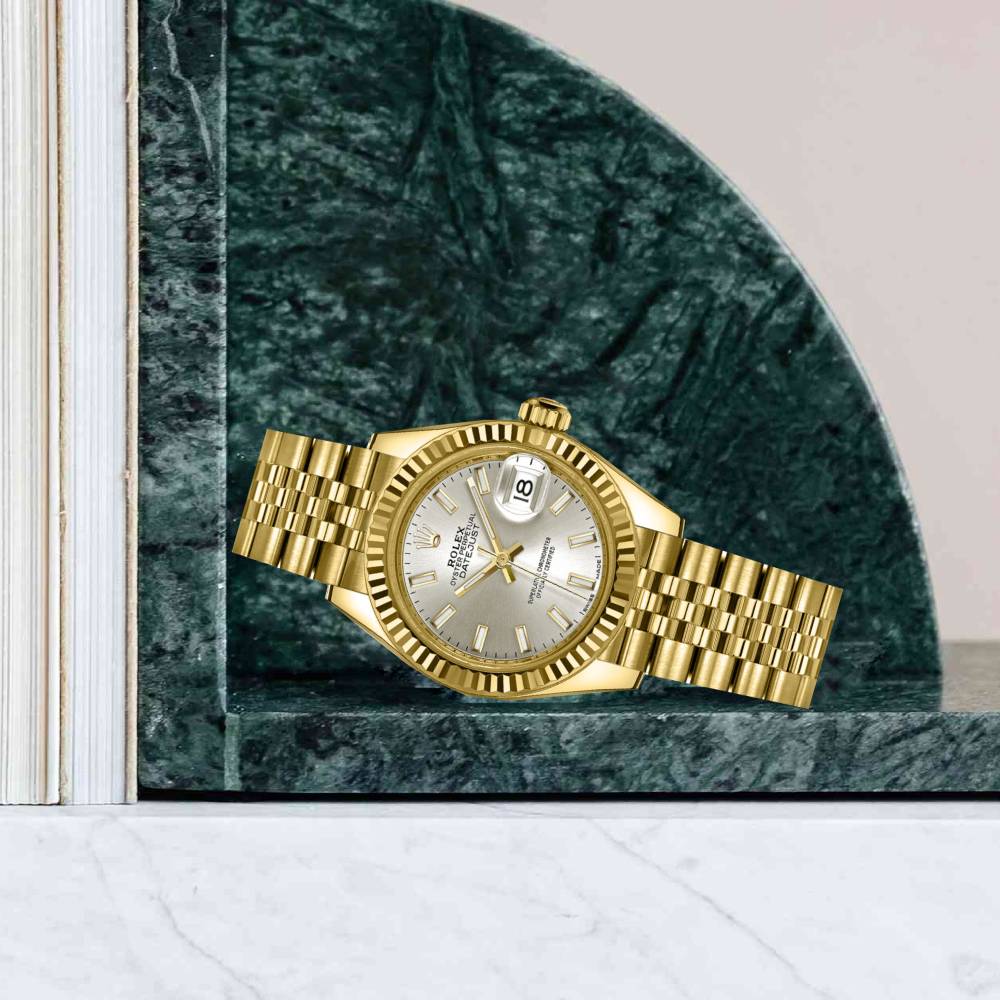 Rolex Lady Datejust 28mm - Ref: 279178-0006 - Silver Dial, 18K Yellow Gold Jubilee Bracelet Women's Watch