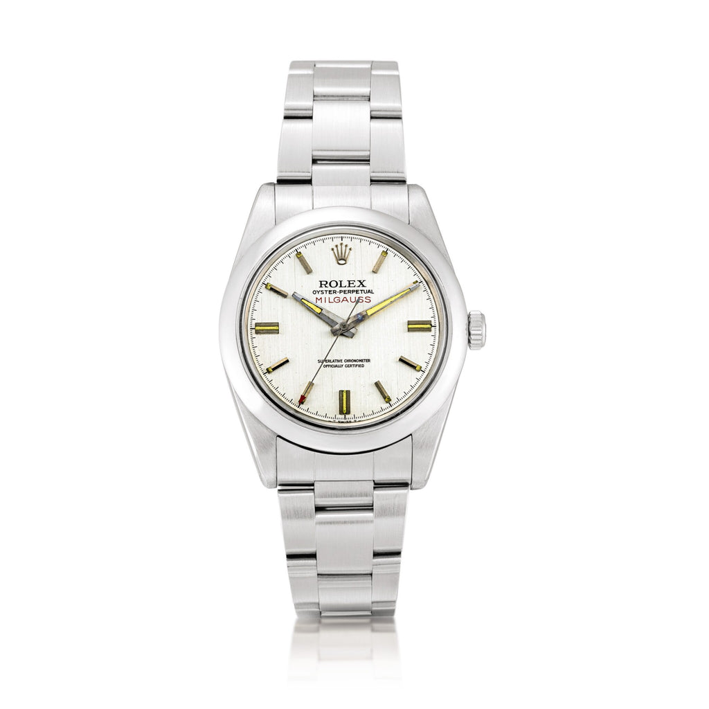 Rolex Milgauss 38mm | Stainless Steel Oyster bracelet | Silver dial Smooth bezel | Men's Watch 1019 Vintage