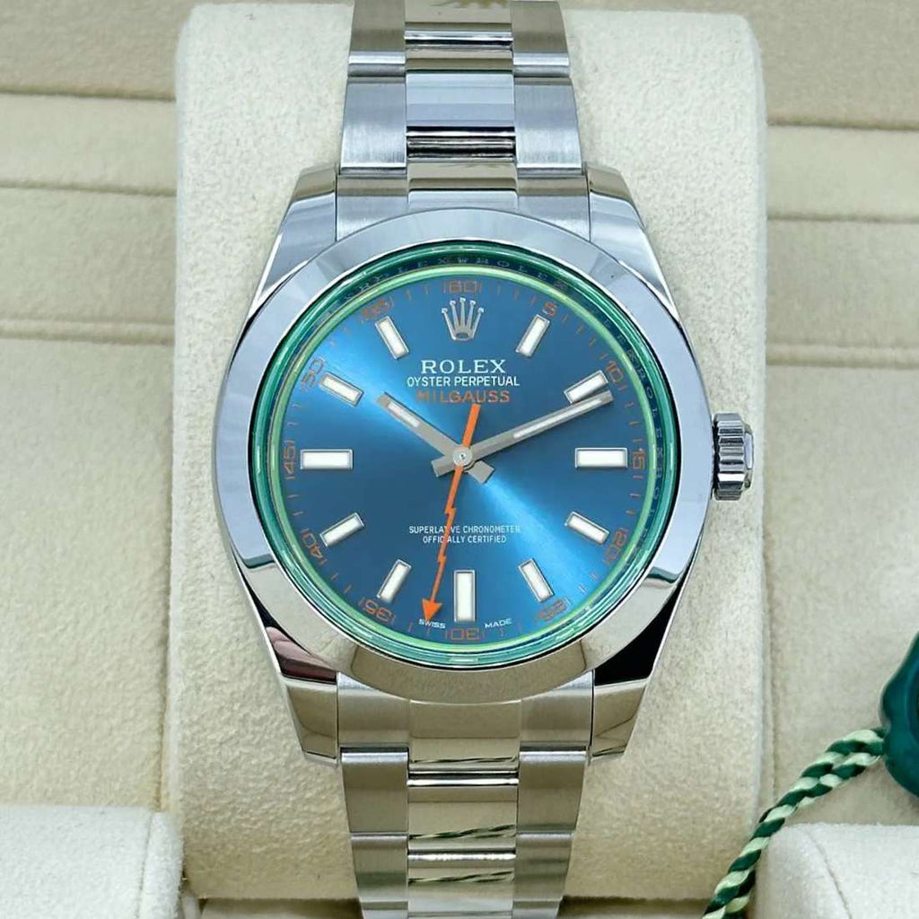 Rolex Milgauss 40 mm | Stainless Steel Oyster bracelet | Blue dial Smooth bezel | Men's Watch 116400gv-0002