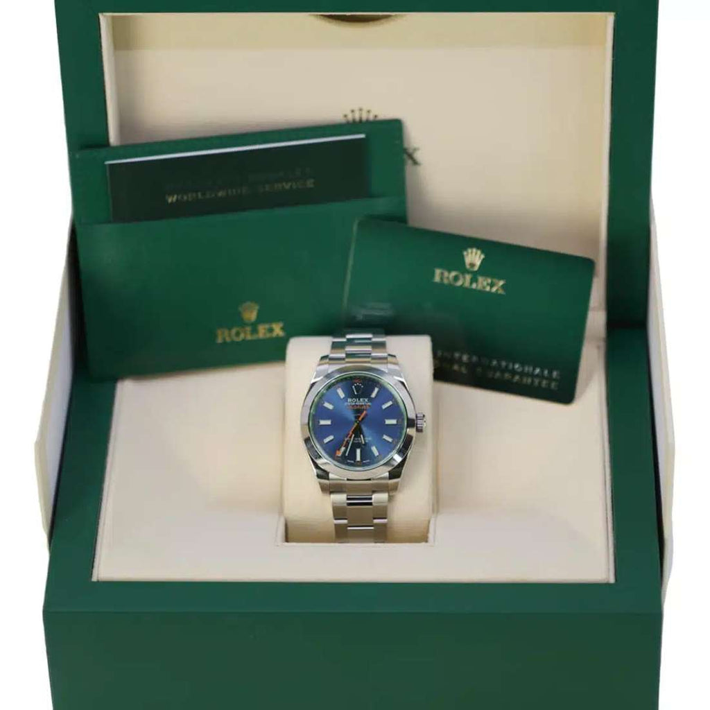 Rolex Milgauss 40 mm | Stainless Steel Oyster bracelet | Blue dial Smooth bezel | Men's Watch 116400gv-0002