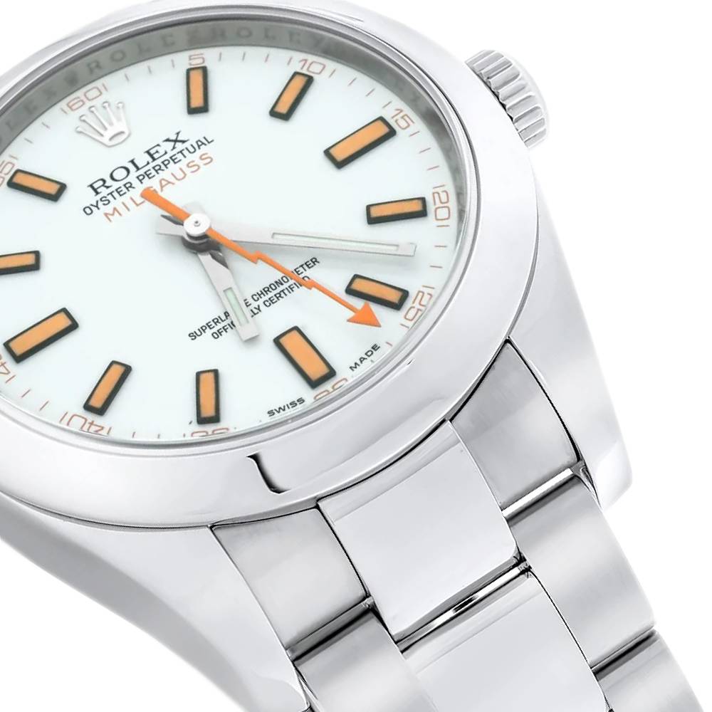 Rolex Milgauss 40mm - Ref: 116400 - White Dial, Stainless Steel Oyster Bracelet Watch