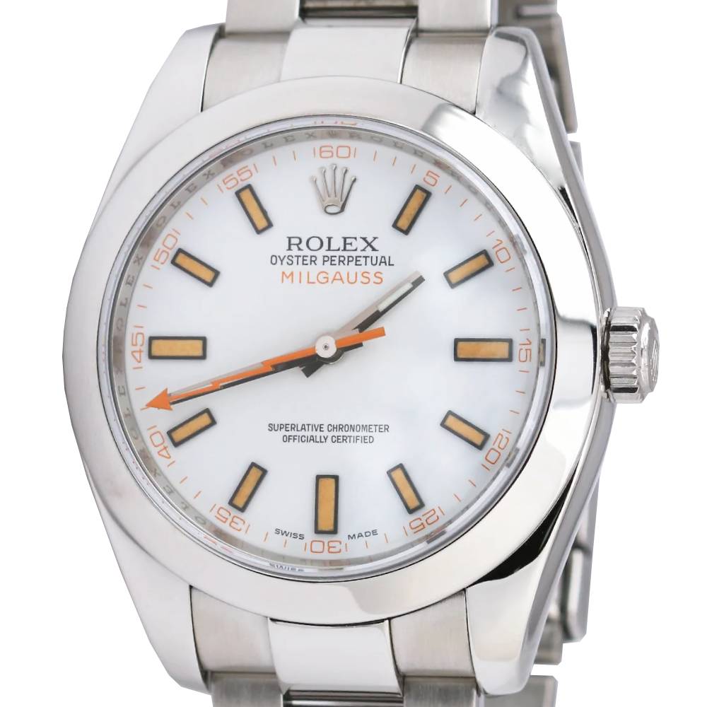 Rolex Milgauss 40mm - Ref: 116400 - White Dial, Stainless Steel Oyster Bracelet Watch