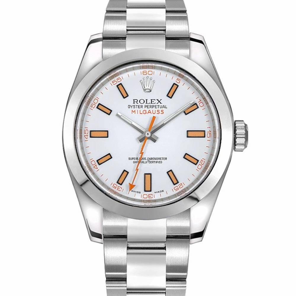 Rolex Milgauss 40mm - Ref: 116400 - White Dial, Stainless Steel Oyster Bracelet Watch