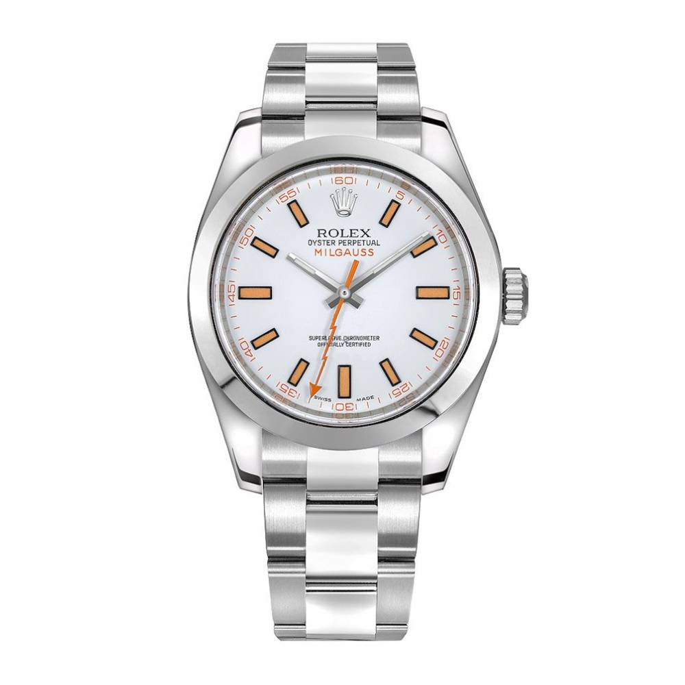 Rolex Milgauss 40mm - Ref: 116400 - White Dial, Stainless Steel Oyster Bracelet Watch