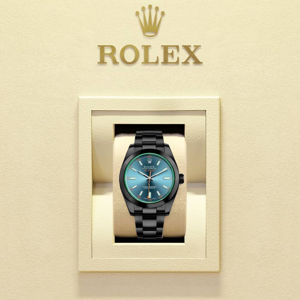 Rolex Milgauss 40mm - Ref: 116400gv-0002-PVD - Blue Dial, Black PVD Stainless Steel Oyster Bracelet Watch