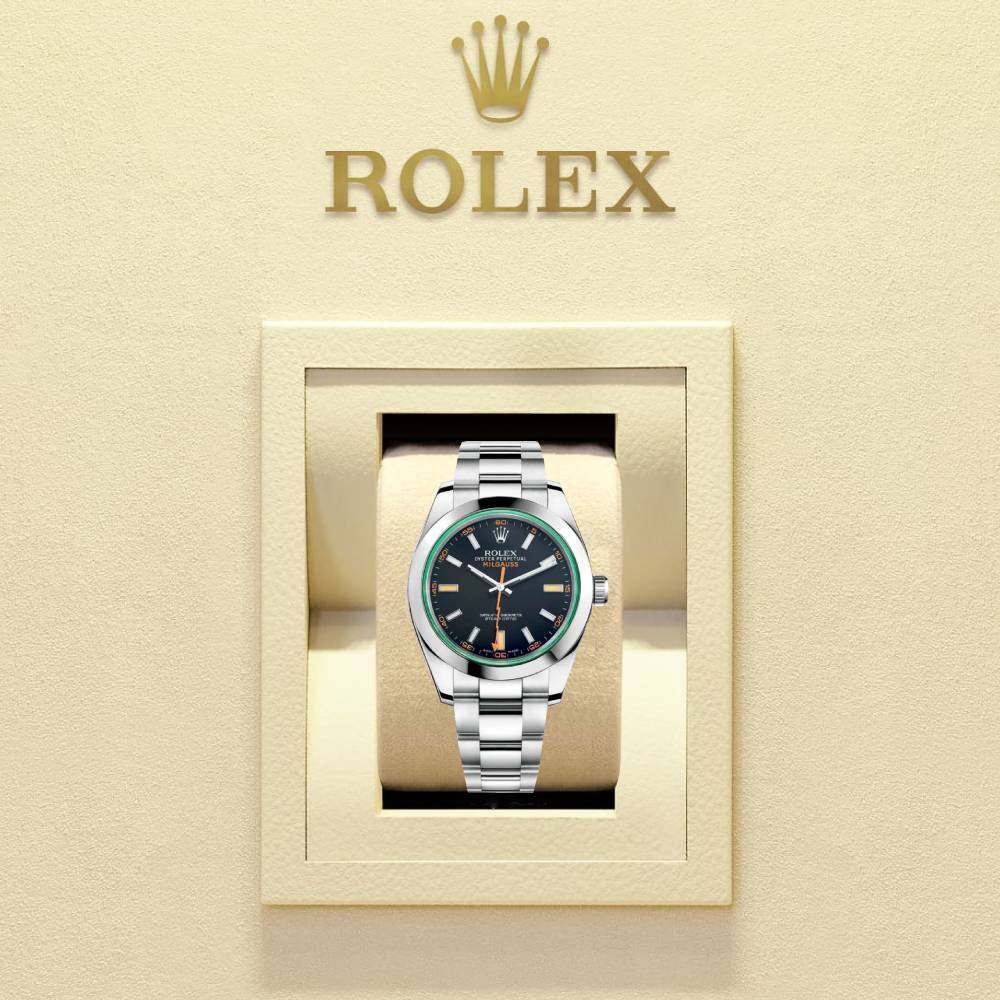 Rolex Milgauss 40mm - Ref: 116400gv-0001 - Black Dial, Stainless Steel Oyster Bracelet Watch