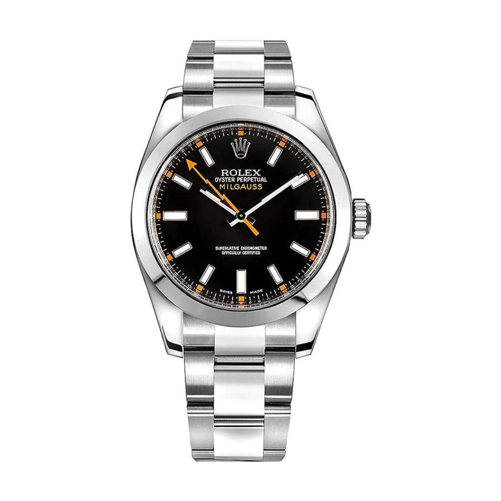 Rolex Milgauss 40 mm | Stainless Steel Oyster bracelet | Black dial Smooth bezel | Men's Watch 116400