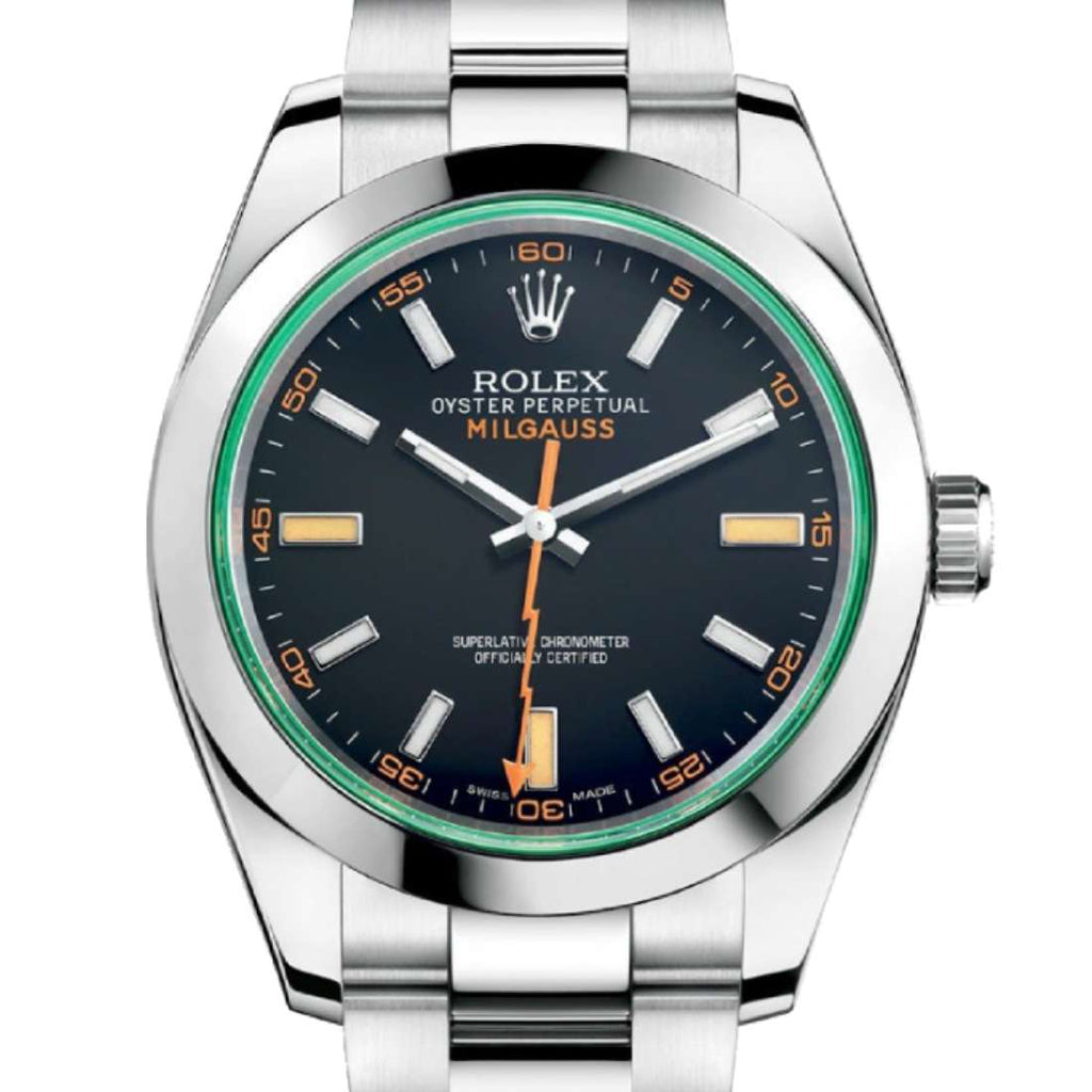 Rolex Milgauss 40 mm | Stainless Steel Oyster bracelet | Black dial Smooth bezel | Men's Watch 116400gv-0001