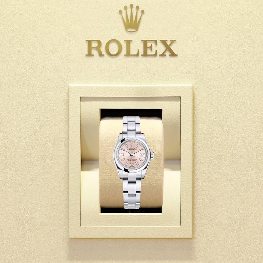 Rolex Oyster Perpetual 26mm - Ref: 176200-0004 - Pink Index & Arabic Numerals Dial, Stainless Steel Oyster Bracelet Women's Watch