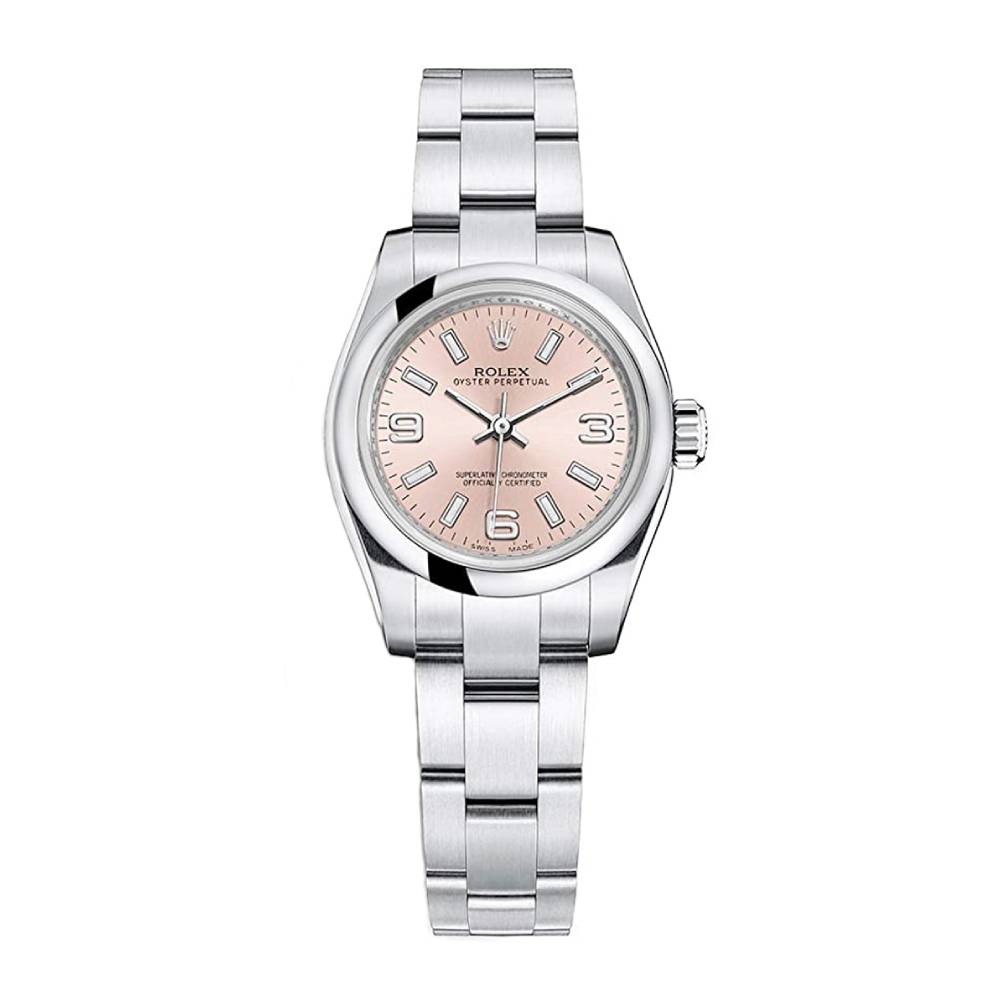 Rolex Oyster Perpetual 26mm - Ref: 176200-0004 - Pink Index & Arabic Numerals Dial, Stainless Steel Oyster Bracelet Women's Watch