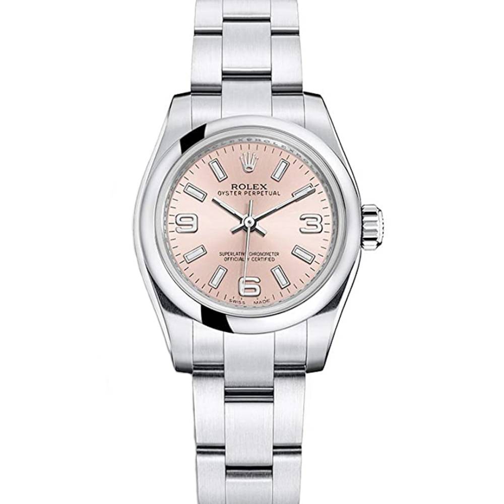 Rolex Oyster Perpetual 26mm - Ref: 176200-0004 - Pink Index & Arabic Numerals Dial, Stainless Steel Oyster Bracelet Women's Watch