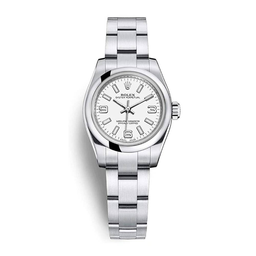 Rolex Oyster Perpetual 26mm - Ref: 176200-0011 - White Index & Arabic Numerals Dial, Stainless Steel Oyster Bracelet Women's Watch
