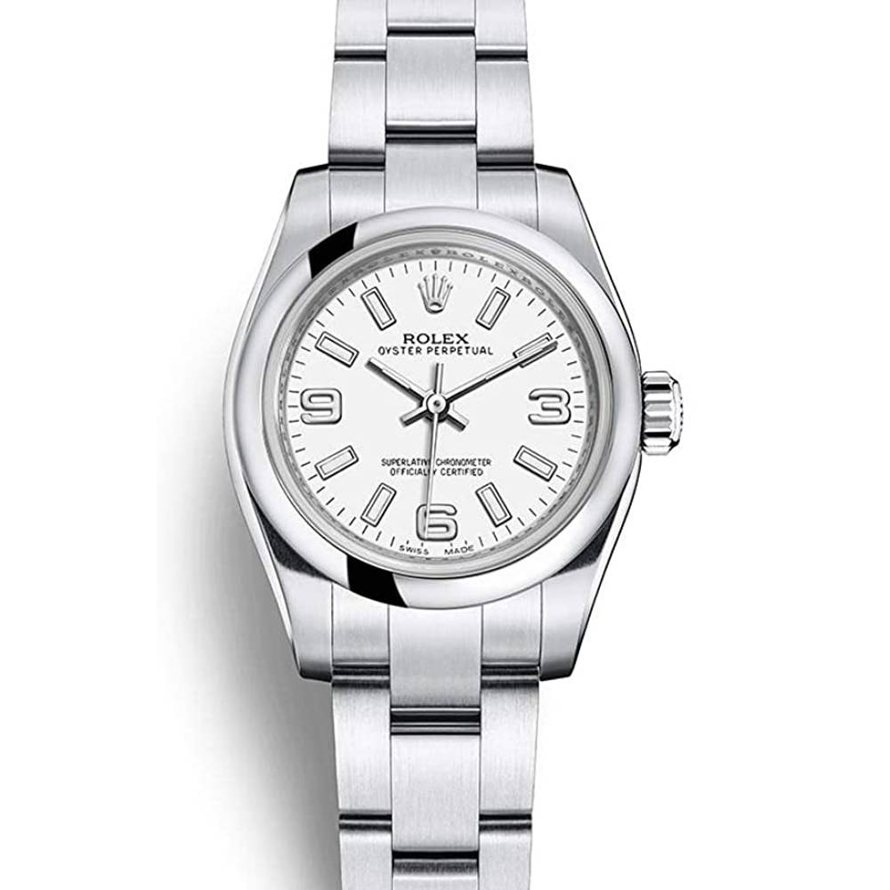 Rolex Oyster Perpetual 26mm - Ref: 176200-0011 - White Index & Arabic Numerals Dial, Stainless Steel Oyster Bracelet Women's Watch