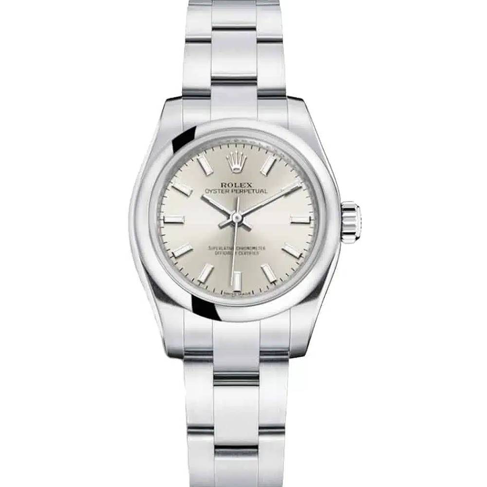 Rolex Oyster Perpetual 26mm - Ref: 176200-0015 - Silver Stick Dial, Stainless Steel Oyster Bracelet Women's Watch