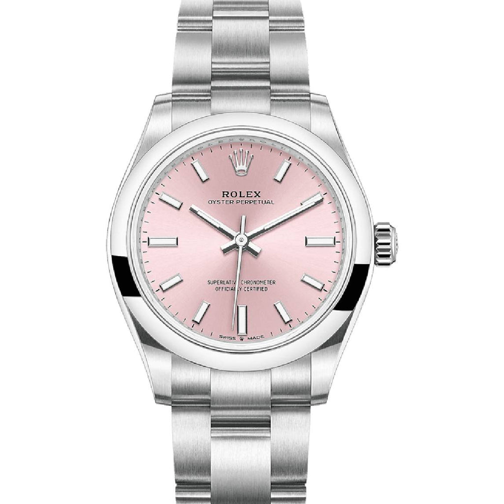 Rolex Oyster Perpetual 31mm | Stainless steel bracelet | Pink dial Smooth bezel | Ladies Watch 277200-0004