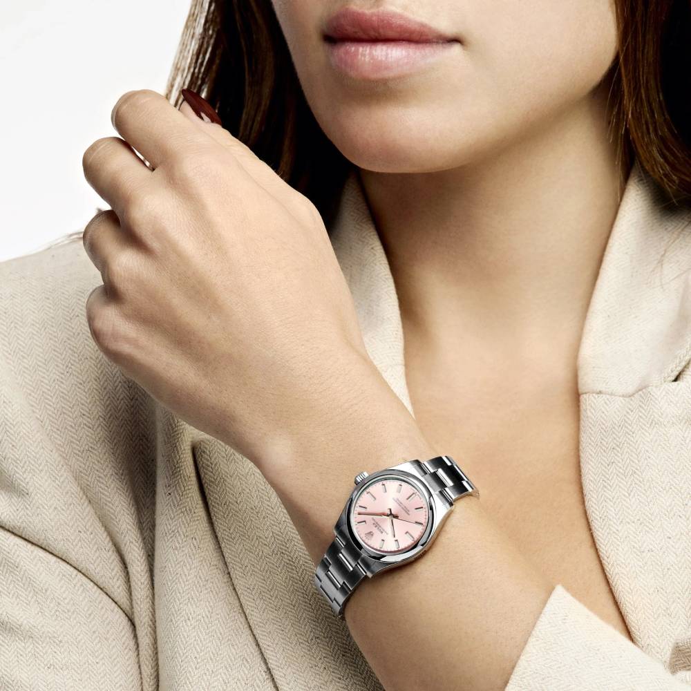 Rolex Oyster Perpetual 31mm | Stainless steel bracelet | Pink dial Smooth bezel | Ladies Watch 277200-0004
