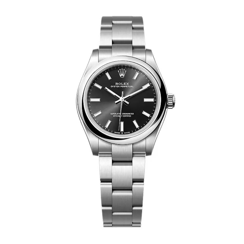 Rolex Oyster Perpetual 31mm - Ref: 277200-0002 - Black Stick Dial, Stainless Steel Oyster Bracelet Watch