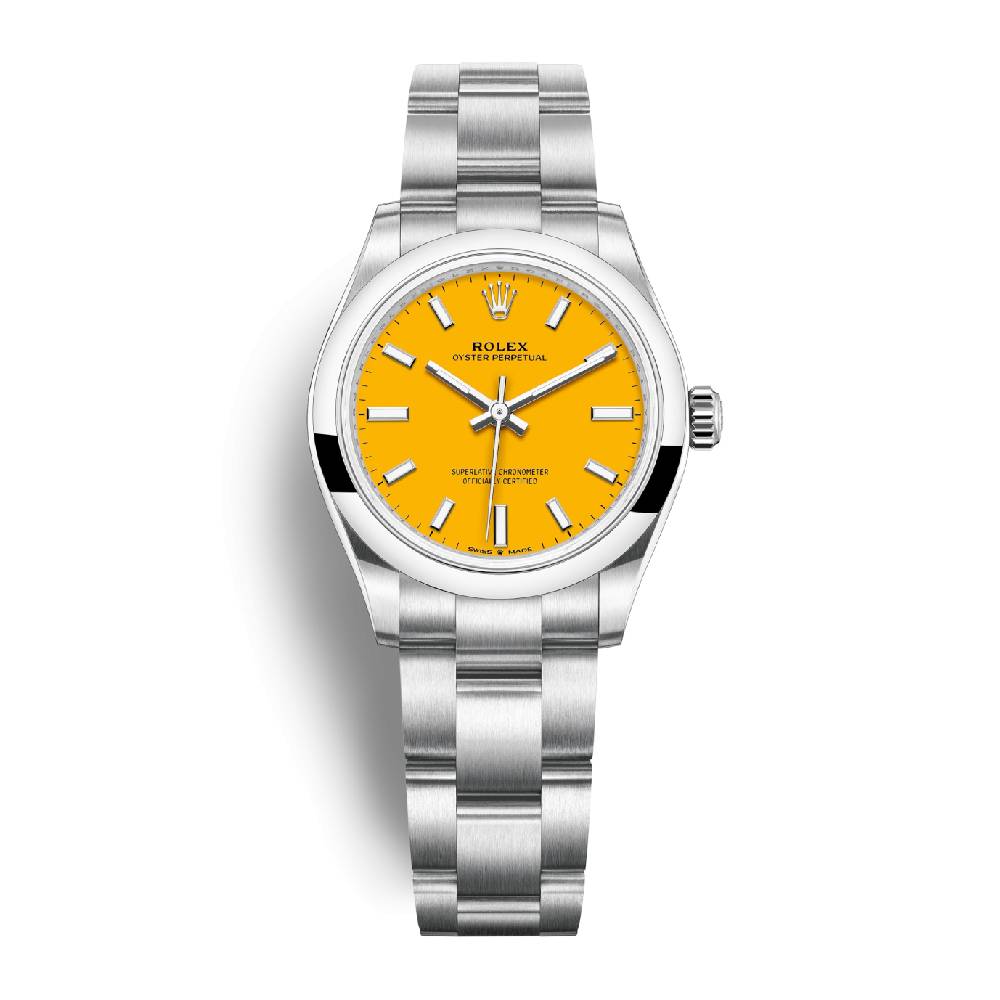 Rolex Oyster Perpetual 31mm - Ref: 277200-0005 - Yellow Stick Dial, Stainless Steel Oyster Bracelet Watch