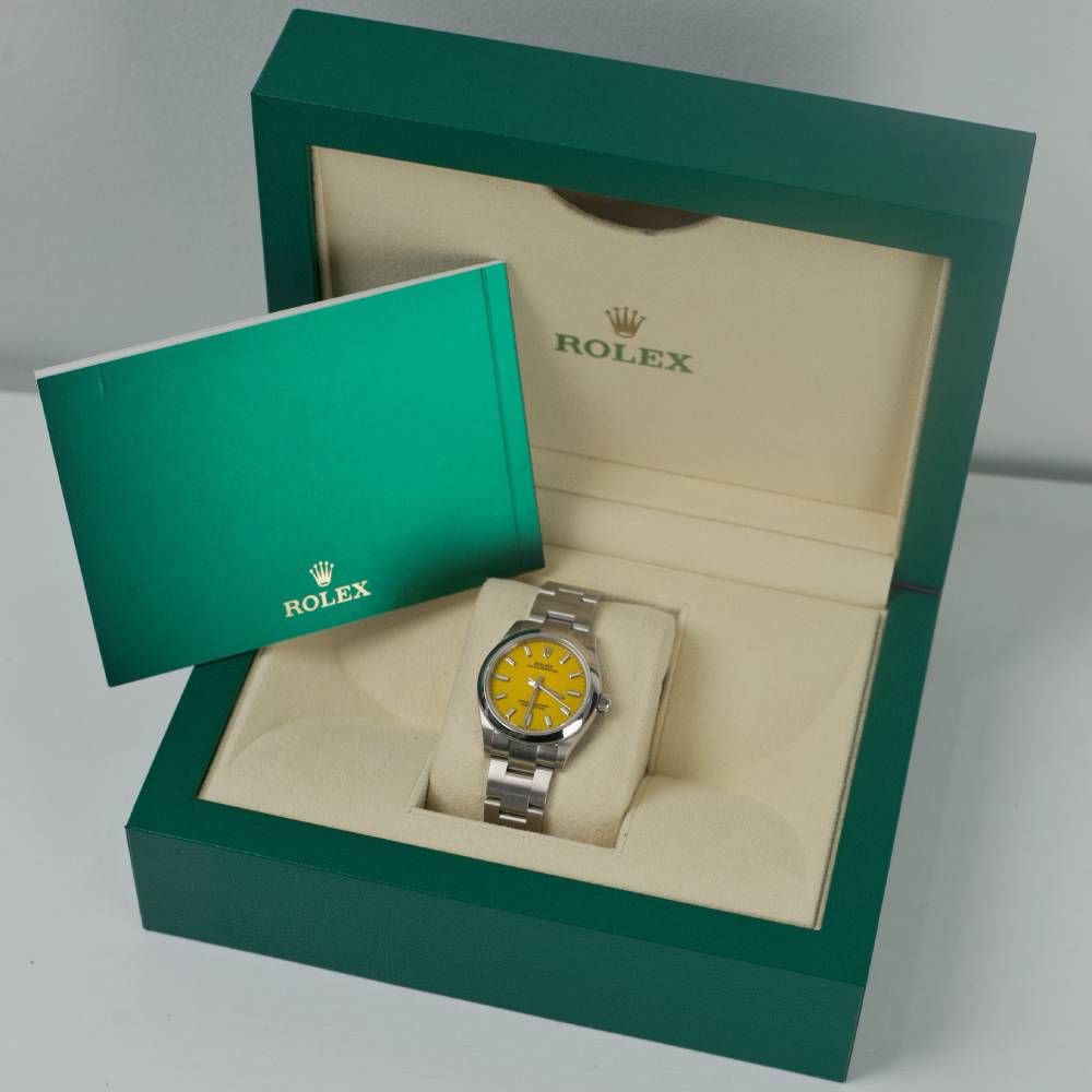 Rolex Oyster Perpetual 31mm - Ref: 277200-0005 - Yellow Stick Dial, Stainless Steel Oyster Bracelet Watch