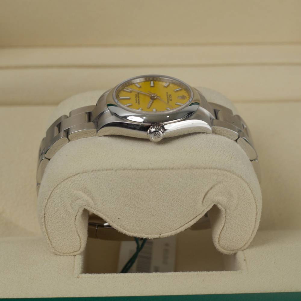 Rolex Oyster Perpetual 31mm - Ref: 277200-0005 - Yellow Stick Dial, Stainless Steel Oyster Bracelet Watch